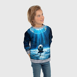 Свитшот детский Футбольный мяч в синем, цвет: 3D-меланж — фото 2