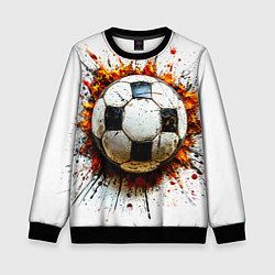 Свитшот детский Футбольный мяч на белом, цвет: 3D-черный