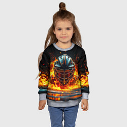 Свитшот детский Голкипер в огне, цвет: 3D-меланж — фото 2