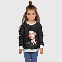 Свитшот детский Юрий Хой из Сектор газа, цвет: 3D-белый — фото 2