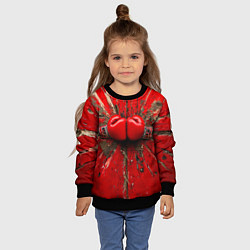 Свитшот детский Кикбоксеркие перчатки в красном, цвет: 3D-черный — фото 2