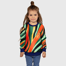 Свитшот детский Тропическая жаркая абстракция, цвет: 3D-синий — фото 2