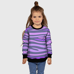 Свитшот детский Лавандовые волны, цвет: 3D-черный — фото 2
