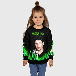 Свитшот детский Сектор газа зеленый огонь, цвет: 3D-черный — фото 2