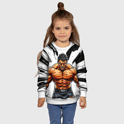 Свитшот детский Мощный реслер, цвет: 3D-белый — фото 2