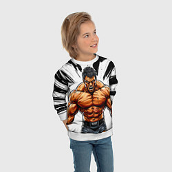 Свитшот детский Мощный реслер, цвет: 3D-белый — фото 2