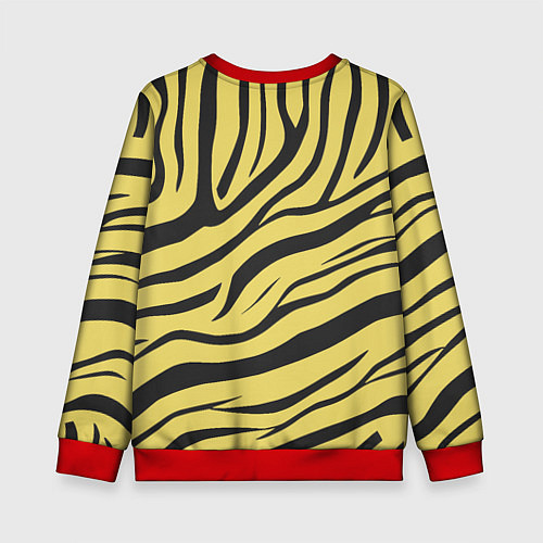 Детский свитшот Светлый тигровый паттерн / 3D-Красный – фото 2
