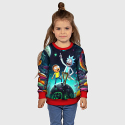 Свитшот детский Рик и Морти на планете сказочных грибов, цвет: 3D-красный — фото 2