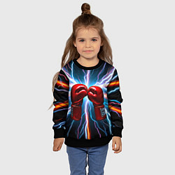 Свитшот детский Бойцовские перчатки и молнии, цвет: 3D-черный — фото 2