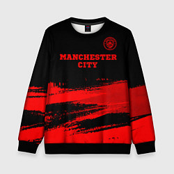 Свитшот детский Manchester City - red gradient посередине, цвет: 3D-черный