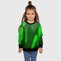 Свитшот детский Nissan - green gradient вертикально, цвет: 3D-черный — фото 2
