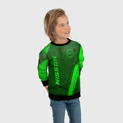 Свитшот детский Nissan - green gradient вертикально, цвет: 3D-черный — фото 2