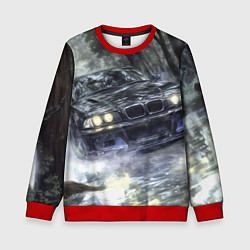 Свитшот детский БМВ брызги из под колес, цвет: 3D-красный
