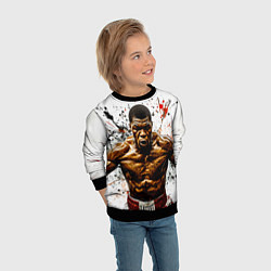 Свитшот детский Мухаммед Али на белом, цвет: 3D-черный — фото 2