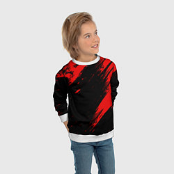 Свитшот детский Color red black line, цвет: 3D-белый — фото 2