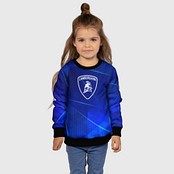 Свитшот детский Lamborghini blue poly, цвет: 3D-черный — фото 2