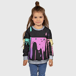 Свитшот детский Стекающая краска текстура, цвет: 3D-меланж — фото 2