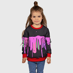 Свитшот детский Фиолетовая текстура на черном фоне, цвет: 3D-красный — фото 2
