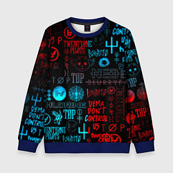 Свитшот детский Twenty one pilots rock pattern, цвет: 3D-синий