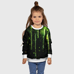 Свитшот детский Зеленая объемная слизь, цвет: 3D-белый — фото 2