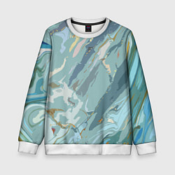 Свитшот детский Холодный голубой абстракция, цвет: 3D-белый