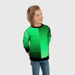 Свитшот детский Чёрно-зелёный градиент пополам, цвет: 3D-черный — фото 2