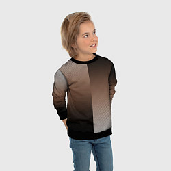 Свитшот детский Чёрно-коричневый текстурный градиент пополам, цвет: 3D-черный — фото 2