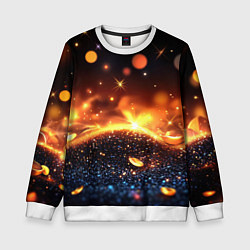 Свитшот детский Оранжевое боке на черном, цвет: 3D-белый