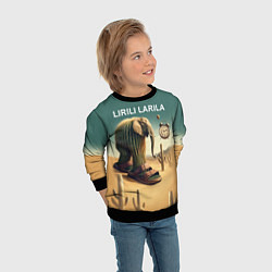 Свитшот детский Слон кактус - брейнрот мем, цвет: 3D-черный — фото 2