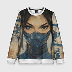 Детский свитшот Портрет Китаны - Мортал комбат