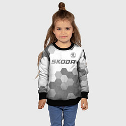 Свитшот детский Skoda - white gradient посередине, цвет: 3D-черный — фото 2