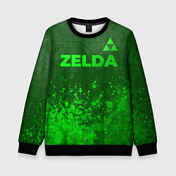 Свитшот детский Zelda - green gradient посередине, цвет: 3D-черный