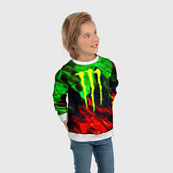 Свитшот детский Monster energy огонь лого, цвет: 3D-белый — фото 2