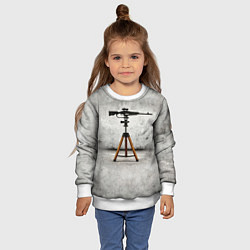 Свитшот детский Стендовая спортивная стрельба на сером, цвет: 3D-белый — фото 2