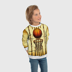 Свитшот детский Кольцо с баскетбольным мячом, цвет: 3D-белый — фото 2