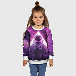 Свитшот детский Космонавт и фиолетовый космос, цвет: 3D-белый — фото 2