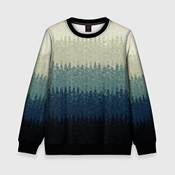 Свитшот детский Серо-синий градиент текстурированные полосы, цвет: 3D-черный