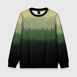 Свитшот детский Зелёный полосами от светлого к тёмному текстурные, цвет: 3D-черный