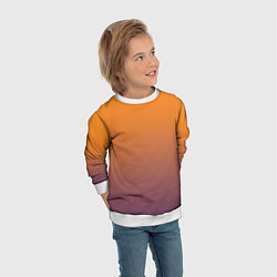 Свитшот детский Градиент оранжевый в фиолетовый мелкий ромбик, цвет: 3D-белый — фото 2
