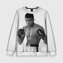 Свитшот детский Молодой Мухаммед Али, цвет: 3D-белый