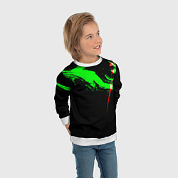 Свитшот детский Color black green red, цвет: 3D-белый — фото 2