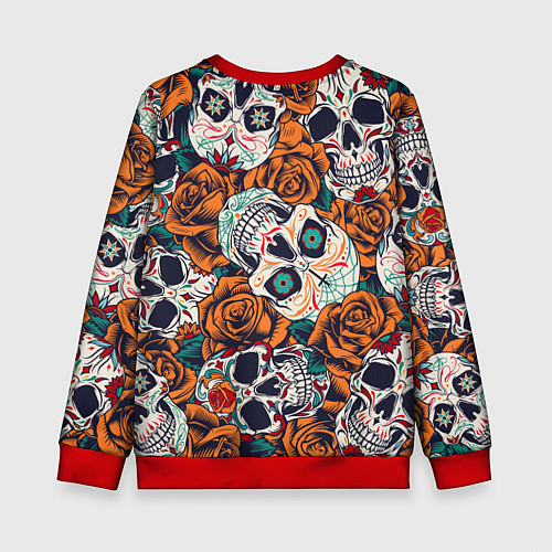 Детский свитшот Оранжевые черепа КТМ / 3D-Красный – фото 2