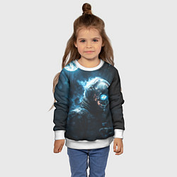 Свитшот детский Скелет космонавта и полнолуние, цвет: 3D-белый — фото 2