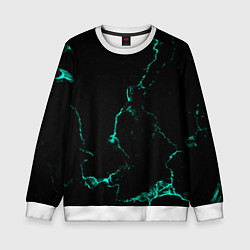 Свитшот детский Color black turquoise, цвет: 3D-белый
