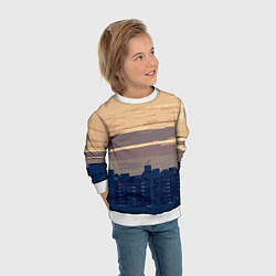 Свитшот детский Городской пейзаж стилизованный, цвет: 3D-белый — фото 2