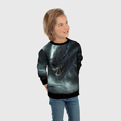 Свитшот детский Чужой с открытой пастью, цвет: 3D-черный — фото 2