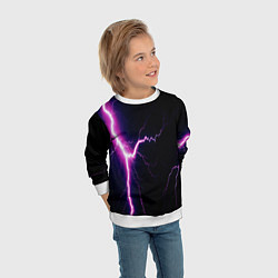 Свитшот детский Lightning purple, цвет: 3D-белый — фото 2