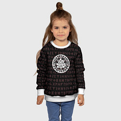 Свитшот детский Древние символы руны и обереги Вегвизир, цвет: 3D-белый — фото 2