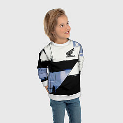 Свитшот детский Honda логотип, цвет: 3D-белый — фото 2