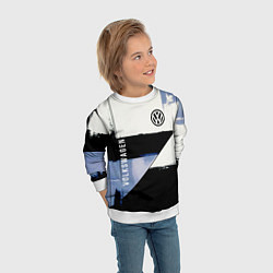 Свитшот детский Volkswagen логотип, цвет: 3D-белый — фото 2